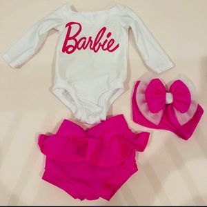 Barbie Onesie, Skirt & Headband Newborn